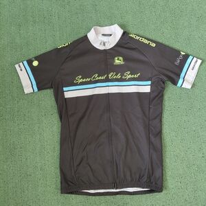 Giordana Space Coast Velo Sport Black Zip Up Cycling Jersey Sz XL